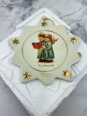 Hummel Christmas Ornament Angel Star Shape Porcelain Hanging Tree Decor